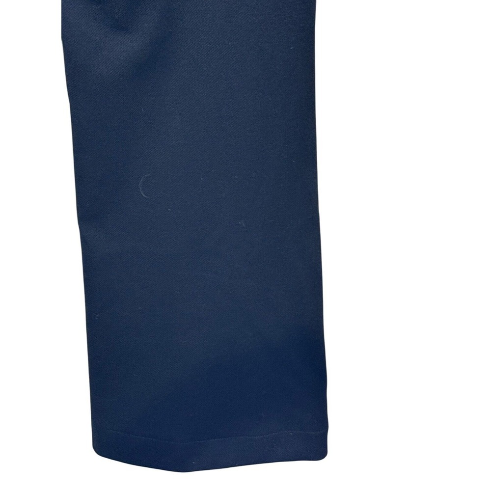 Anthropologie Women Pants Flared Leg Flat Front Pleated Stretch Navy Blue Sz.30 - Picture 8 of 10